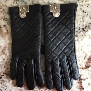 leather michael kors  gloves